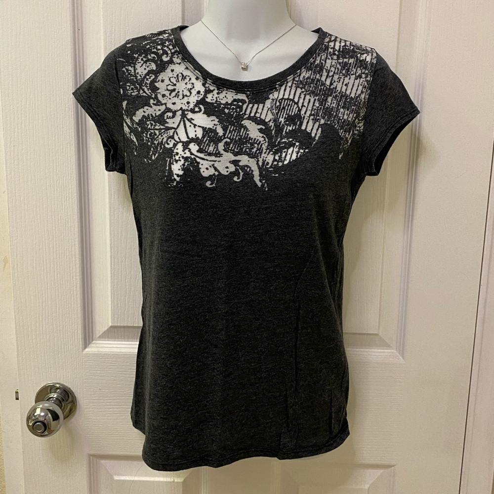 Tahari T-shirt with burn out design